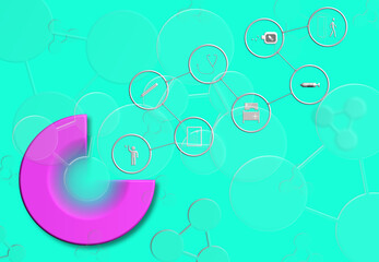 Medical health icon on 3D with technology design, medical diagram, hospital presentation, chart, steps and processes by symbol. Healthcare concept.