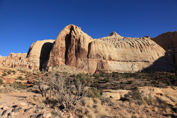 Scenic view of Capitol dome at Capitol Reef National Park in Utah, USA