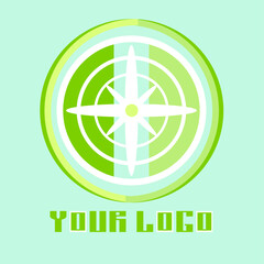 Logo natural green design circular compass