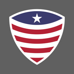 United States of America USA flag shield icon logo vector illustration. Independence Day. 4th of July. Presidential Election