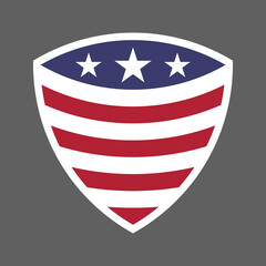 United States of America USA flag shield icon logo vector illustration. Independence Day. 4th of July. Presidential Election