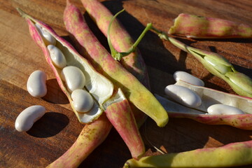 beans on a wooden table