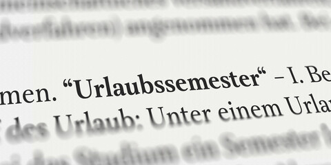 Urlaubssemester im Buch