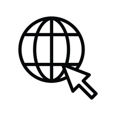 Obraz premium Click to go to website or internet line art icon for apps and websites, Vector Editable