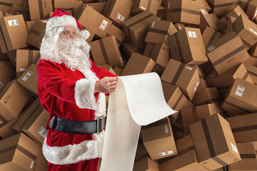 Santa Claus is full of presents request and boxes to delivery