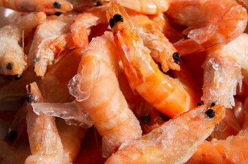 King frozen prawns with ice