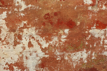 White and Red concrete wall background. Plaster background grunge texture