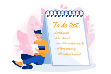 Writing to do list. Flat art vector.