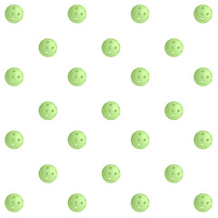 Pattern light green pickball on white background.