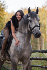 Fototapeta premium Girl and horse