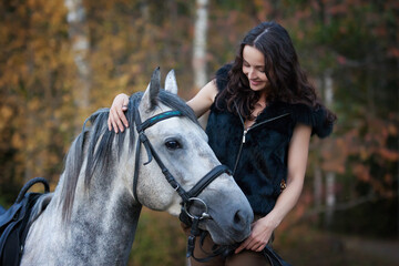 Fototapeta premium Girl and horse