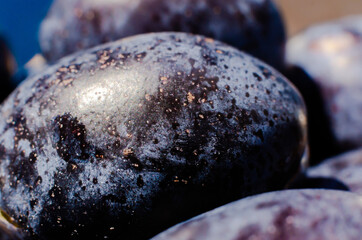 Macro close up photo with juicy plum