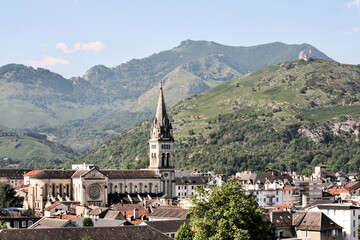 Fototapeta premium A view of Lourdes in the south of France