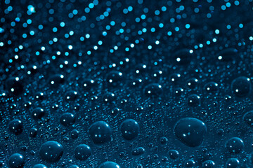 Blue Water drop,Bokeh winter background