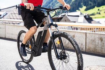 Electric Bicycle Outdoors In City
