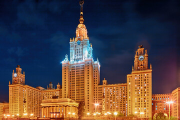 Obraz premium Lights of Moscow University
