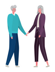 Fototapeta premium Senior woman and man cartoons vector design