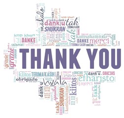 Fototapeta premium Thank you vector illustration word cloud isolated on a white background.