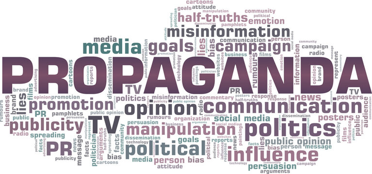 Propaganda vector illustration word cloud isolated on a white background.
