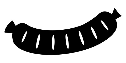 gz922 GrafikZeichnung - sausages icon. - bar-b-q grilled sausages. - grill bbq black design (german bratwurst) - closeup, simple isolated template - banner xxl g9919