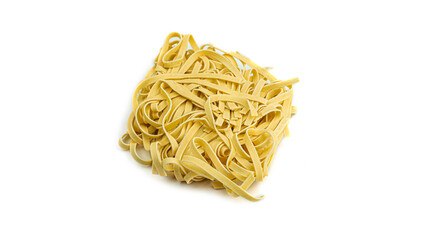 Raw square shaped pasta on white background. High quality photo