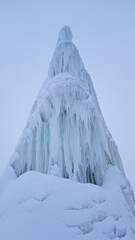 The snow covered beautiful landscape of Swedish Lapland outside of Lycksele, Sweden