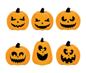 bundle of six halloween set icons