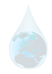 Obraz premium World inside water drop. vector