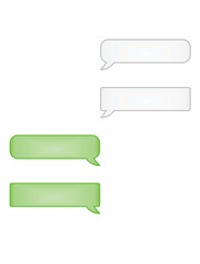 White and green message text area. vector