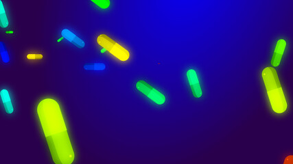 Drug prescription forpill medicine capsule pattern with blue background. Abstract healthcare technology and science medical  concept.