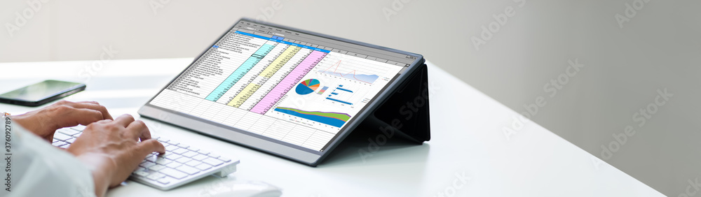 Poster spreadsheet data business work