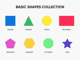 Basic Shapes Collection | Vector Shapes | 2D Geometric Shapes