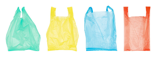 Plastic bag isolated on white background with clipping path