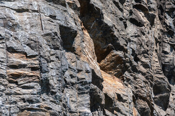Nature Abstract: Pattern Created by Cracks and Crevices in a Solid Rock Wall