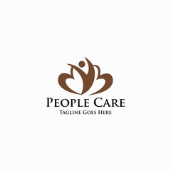 People care logo.Heart shape icon. Vector illustration