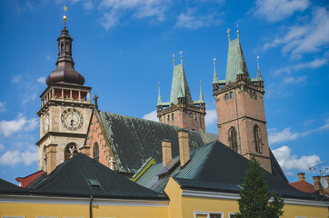 Hradec Kralove, Czech republic: Cathedral of the Holy Spirit and White Tower on the Great Square