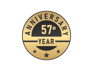 57 years anniversary image vector logotype 