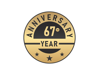 67 years anniversary image vector logotype 