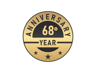 68 years anniversary image vector logotype 