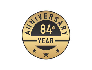 84 years anniversary image vector logotype 