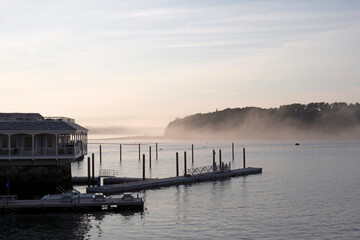 Fototapeta premium Bar Harbor Pier/Dock , Sunset, Maine, USA.
