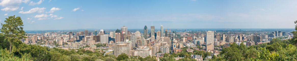 Obraz na płótnie Canvas Panoramic View Centre Ville Montreal (Downtown) view from Mont Royal Québec Canada
