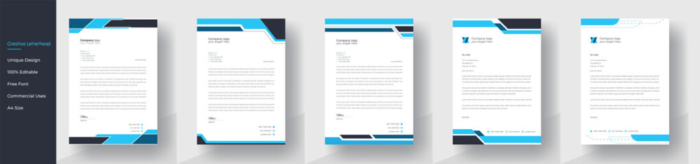 Modern Creative & Clean business style letterhead bundle of your corporate project design.set to print with vector & illustration. corporate letterhead bundle.	