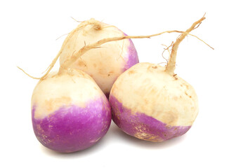 fresh turnips on a white background