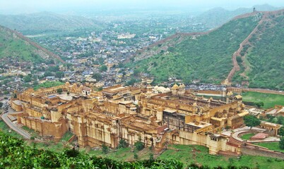 aerial view of amer fort jaipur