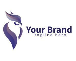 Modern Geometric Colorful owl logo icon and business card template