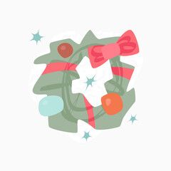 Christmas Wreath Vector Concept