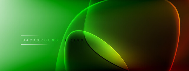 Vector abstract background - liquid bubble shapes on fluid gradient with shadows and light effects. Shiny design template for text