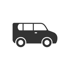 Minivan or passenger van glyph icon