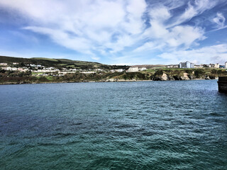 Fototapeta na wymiar The Isle of Man Coast at Peel Harbour